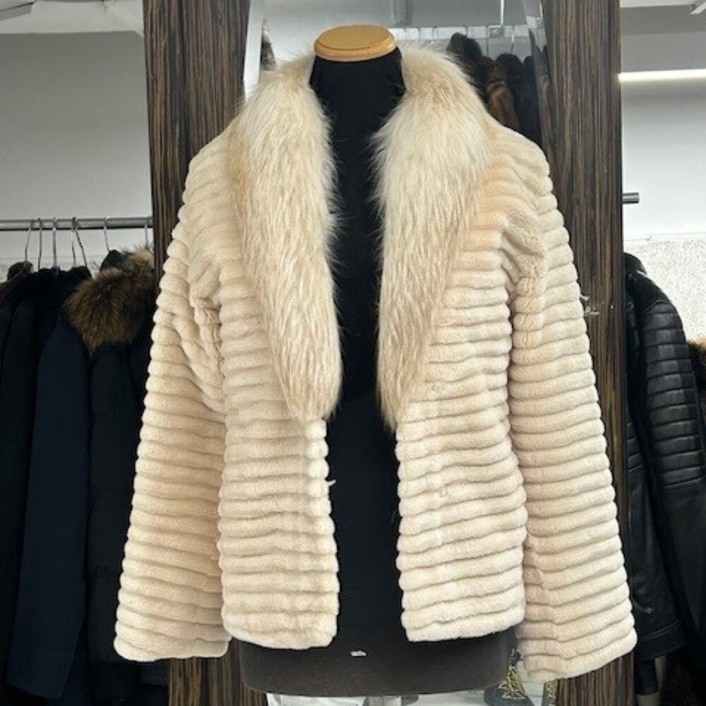 SHEARED BEAVER with FOX - SALE PRICE (NEW) $1995 - SIZE SMALL - MEDIUM